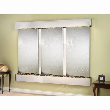 Adagio DCS2040 Deep Creek Falls Square Stainless Steel Silver Mirror Wall Fountain