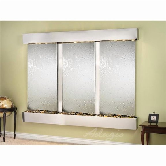 Adagio DCS2040 Deep Creek Falls Square Stainless Steel Silver Mirror Wall Fountain