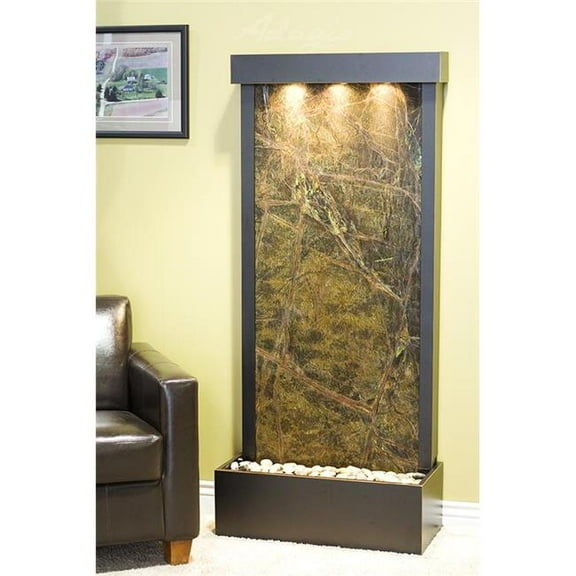 Adagio HRF1505 Harmony River Flush Mount Blackened Copper Green Marble Wall Fountain