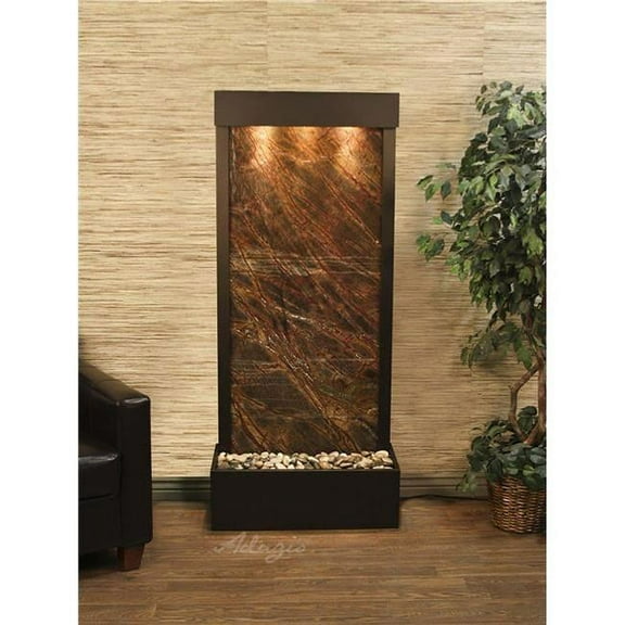 Adagio Harmony River Flush Mount Antique Bronze Brown Marble Wall Fountain