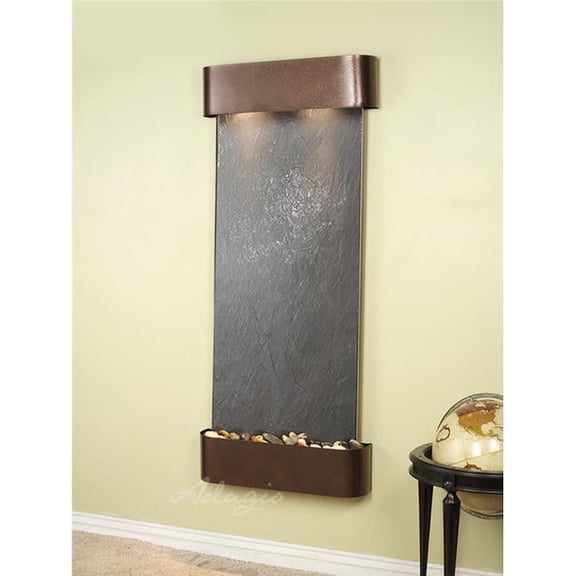Adagio IFR5011 Inspiration Falls Round Copper Vein Black Featherstone Wall Fountain