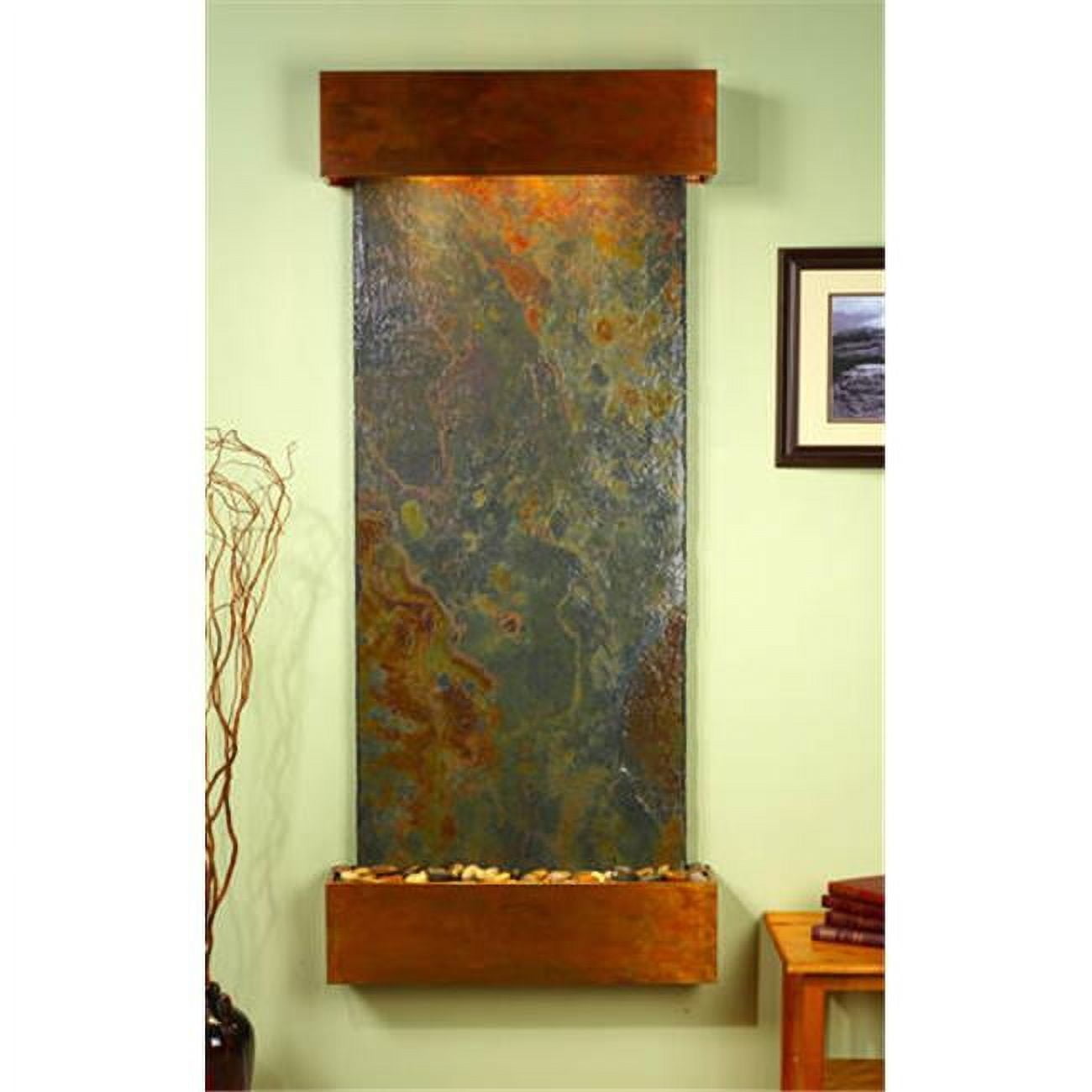 Rajah Natural Slate Wall Fountain with Copper Finish