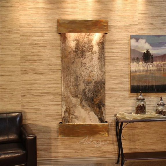 Adagio IFS1008 Inspiration Falls Square Rustic Copper Magnifico Travertine Wall Fountain