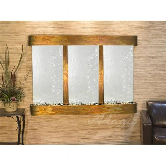 Adagio OFR1040 Olympus Falls-Round-Rustic Copper-Silver Mirror Wall Fountain