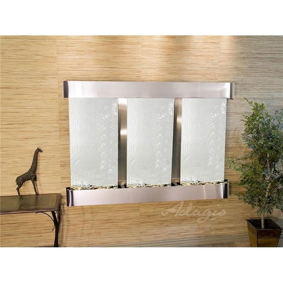 Adagio OFR2040 Olympus Falls-Round-Stainless Steel-Silver Mirror Wall Fountain