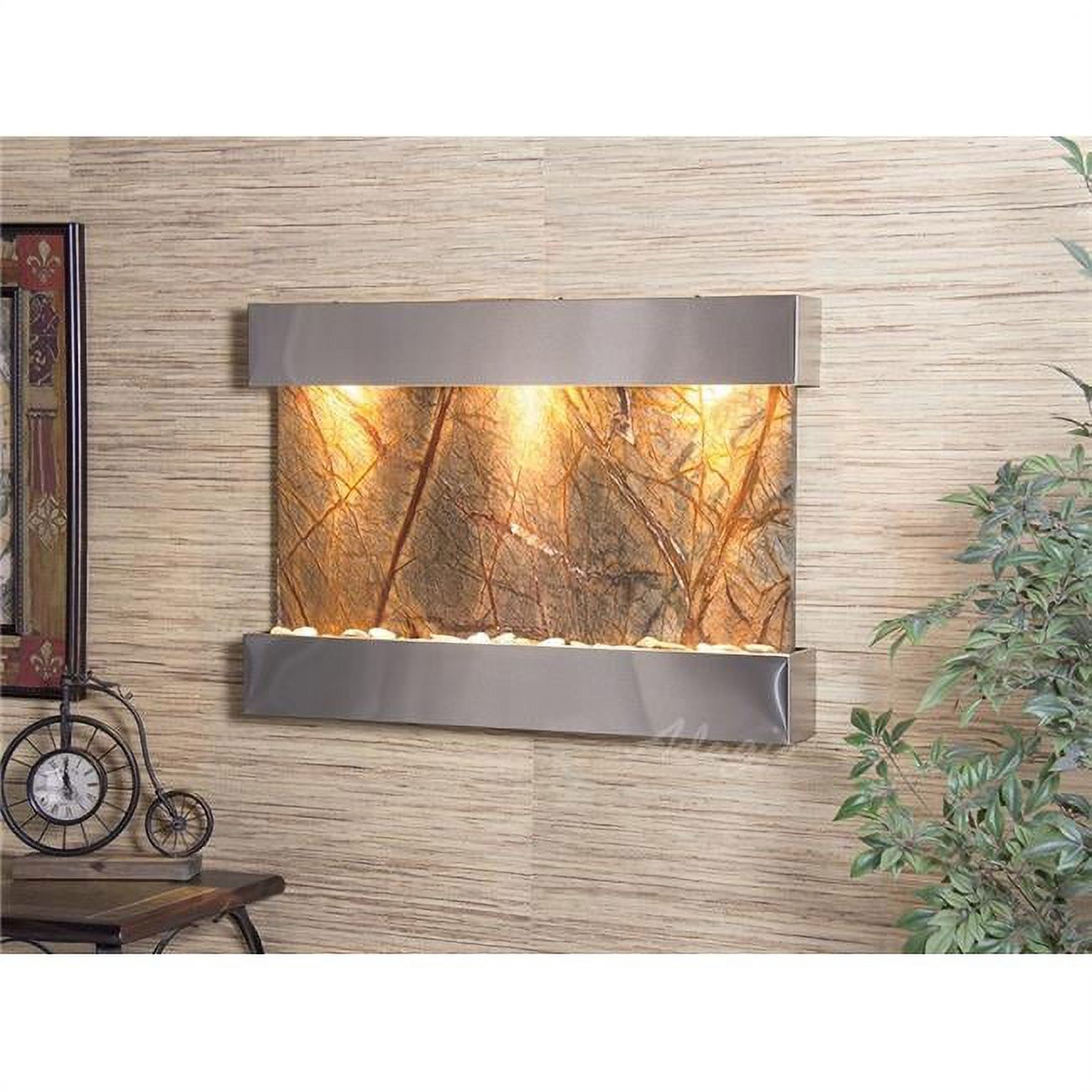 Adagio RCS2006 Reflection Creek Stainless Steel Brown-Marble Wall Fountain - image 1 of 2