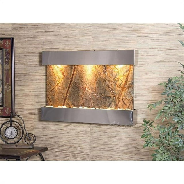 Adagio RCS2006 Reflection Creek Stainless Steel Brown-Marble Wall Fountain