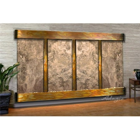 Adagio RFR1008 Regal Falls Round Rustic Copper Magnifico Travertine Wall Fountain
