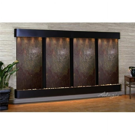 Adagio RFR1514 Regal Falls Round Blackened Copper Multi-Color Featherstone Wall Fountain