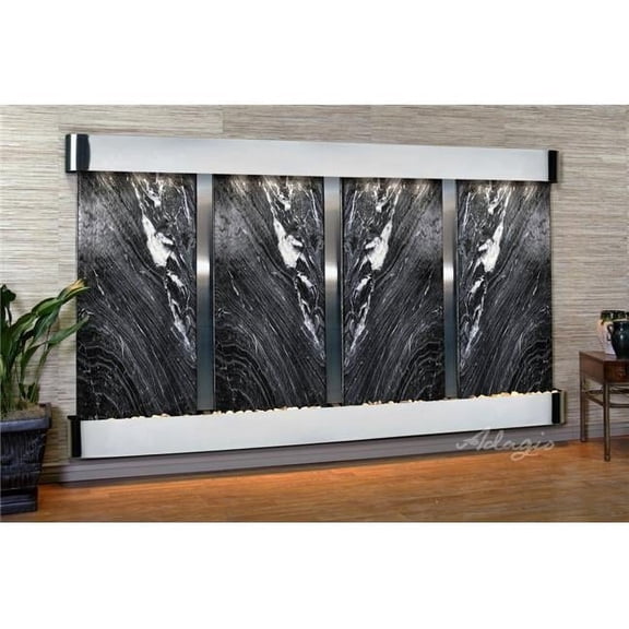 Adagio RFR2007 Regal Falls Round Stainless Steel Black Marble Wall Fountain