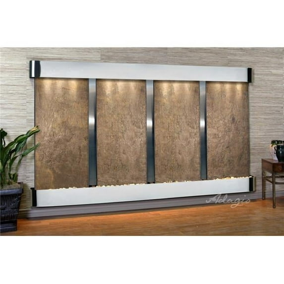 Adagio RFR2012 Regal Falls Round Stainless Steel Green Featherstone Wall Fountain