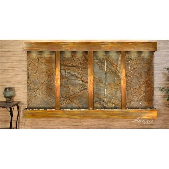 Adagio RFS1006 Regal Falls Square Rustic Copper Brown Marble Wall Fountain