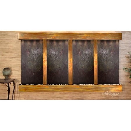 Adagio RFS1014 Regal Falls Square Rustic Copper Multi-Color Featherstone Wall Fountain