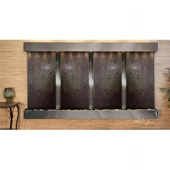 Adagio RFS2014 Regal Falls Square Stainless Steel Multi-Color Featherstone Wall Fountain