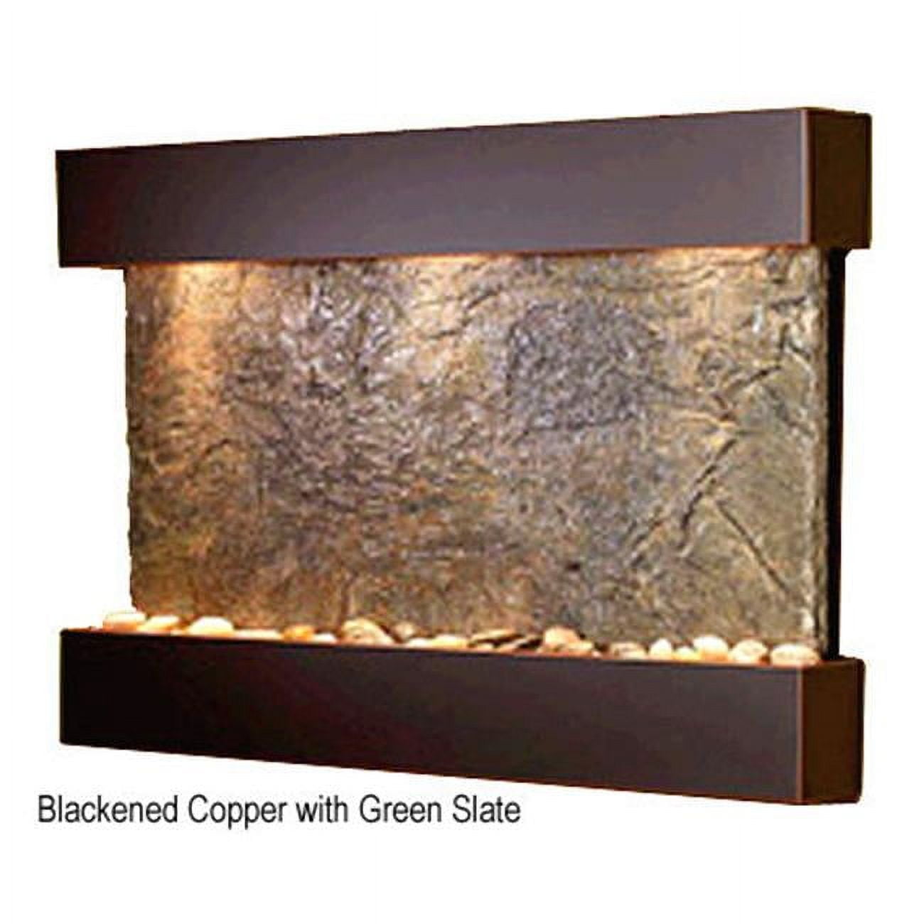 Antique Bronze Green Slate Wall Fountain with Lights