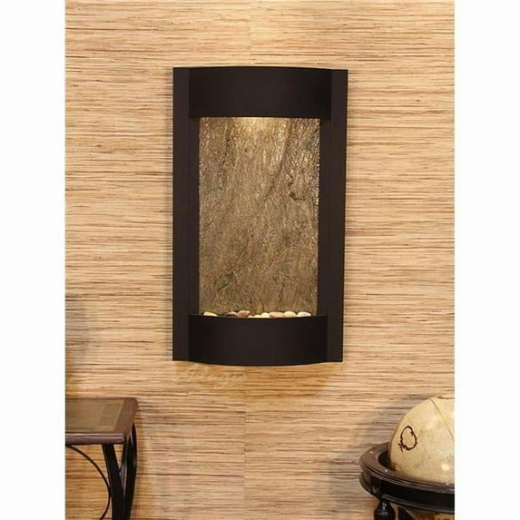 Adagio SWA1712 Serene Waters Textured Black Green Featherstone Wall Fountain