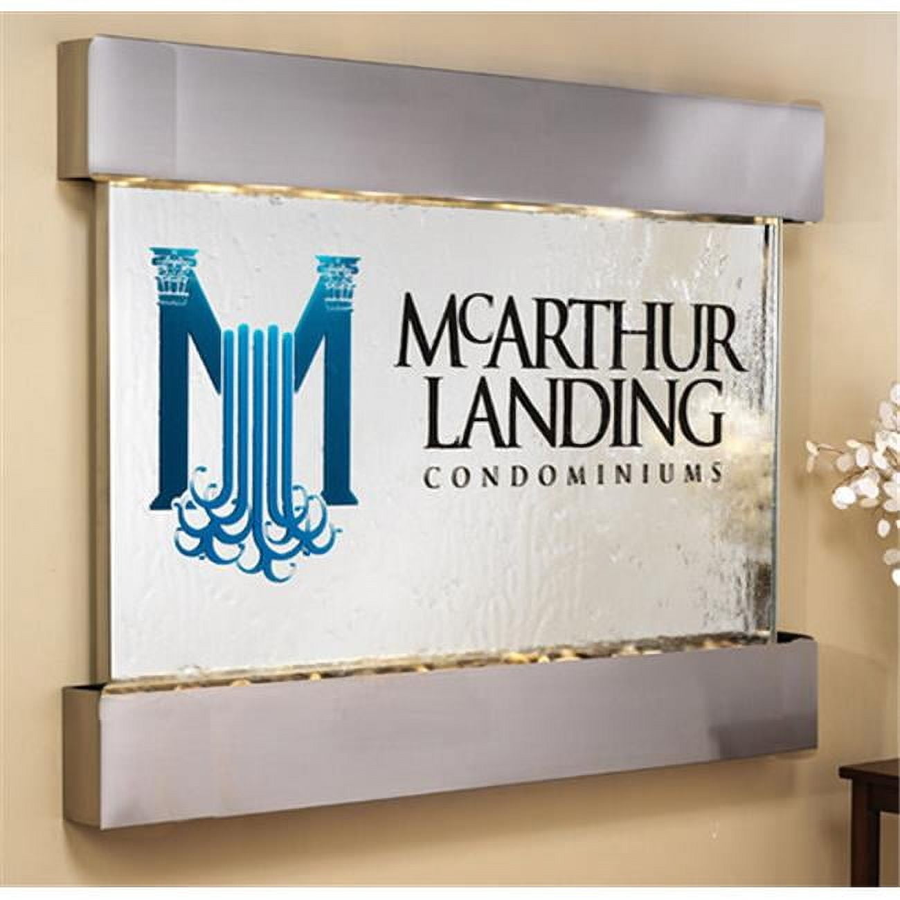 Stainless Steel Silver Mirror Wall Fountain with Pump