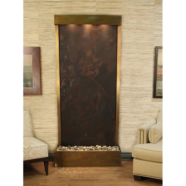 Rustic Copper Multi-Color Featherstone Floor Fountain with Halogen Lights