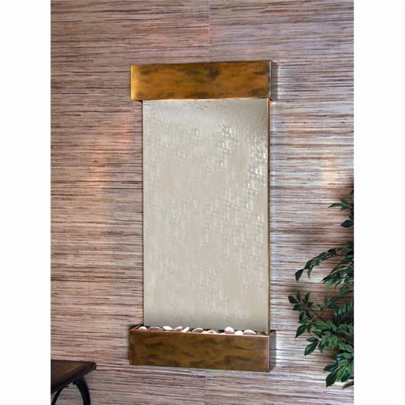 Adagio WCS1040 Whispering Creek Rustic Copper Silver Mirror Wall Fountain