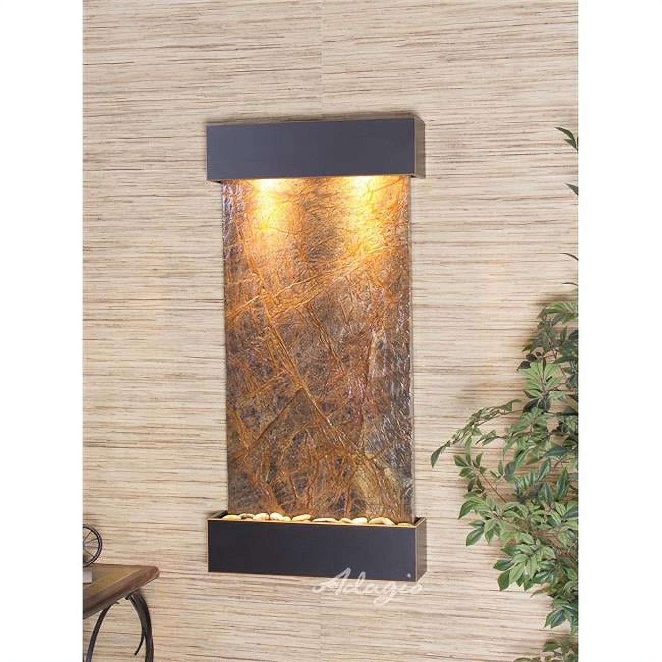 Adagio WCS1506 Whispering Creek Blackened Copper Brown Marble Wall Fountain - image 1 of 2