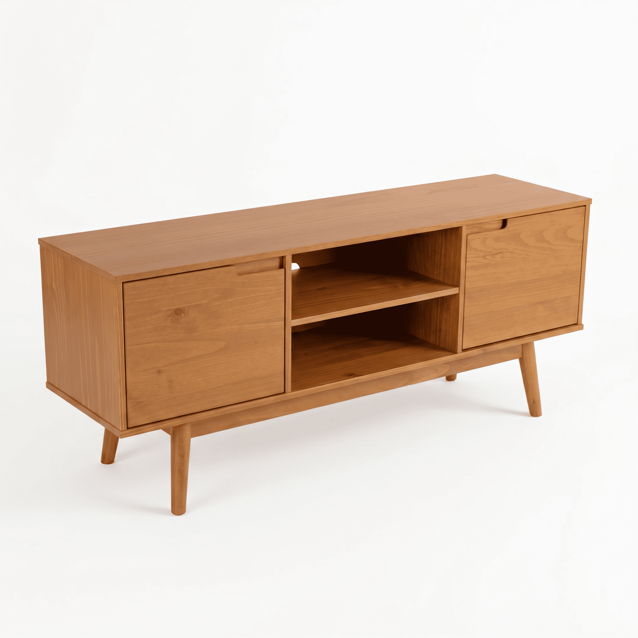 Adair 58 2-Door Solid Wood Tv Stand Caramel - for Adults and Teens