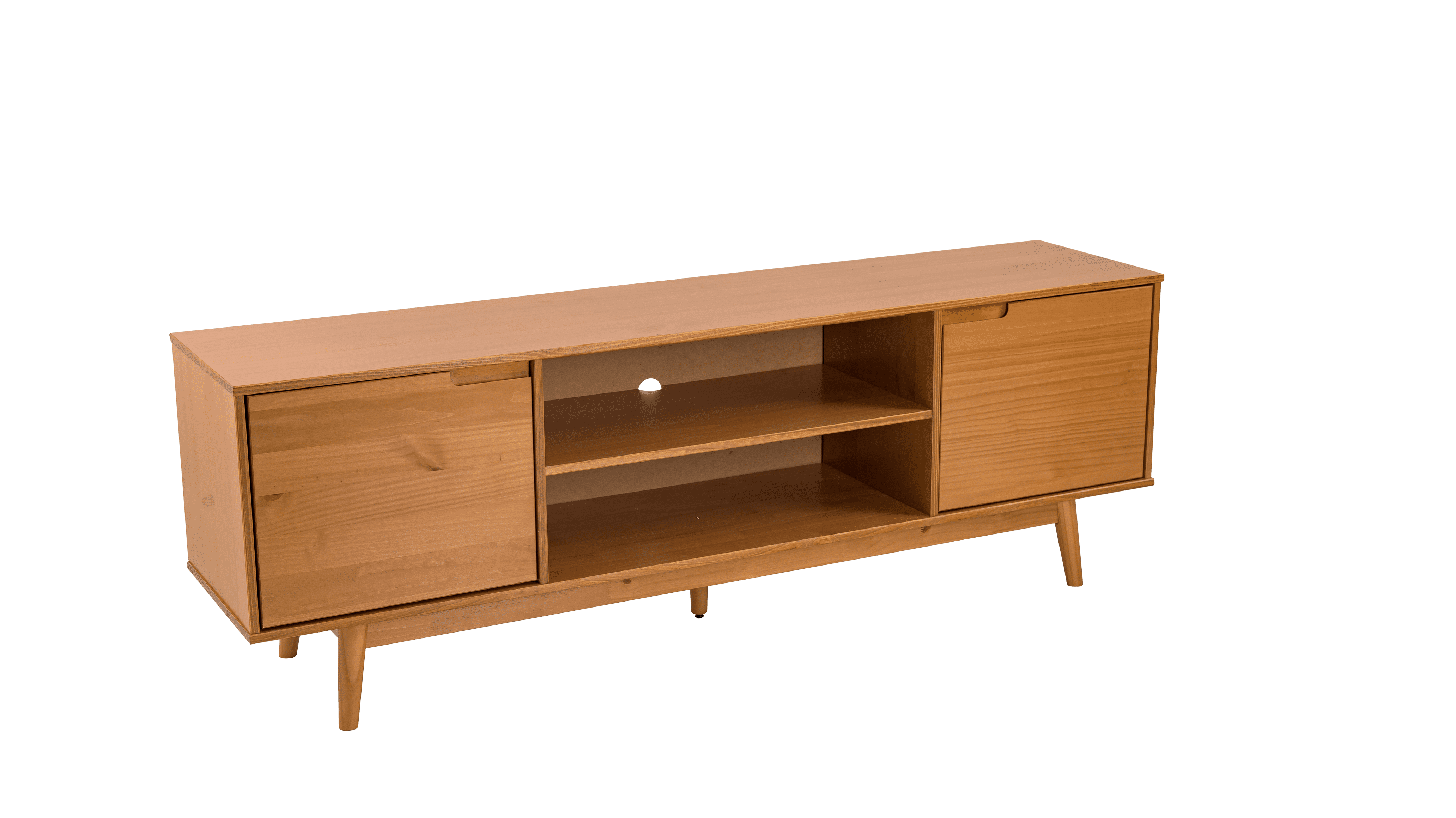 Adair 70 2-Door Solid Wood Tv Stand Caramel - for Adults and Teens