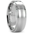 thumbnail image 1 of Adair Raised Center Tungsten Ring With Brushed Stripe, 1 of 2
