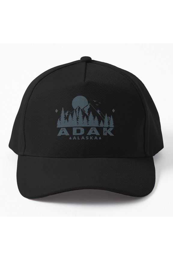 Adak Alaska Mountain View Baseball Cap, Scenic Travel Landscape Design, Classic Hat