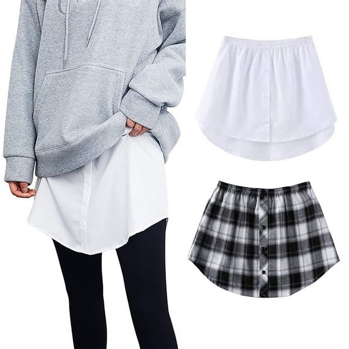 Black and white top checkered skirt extender