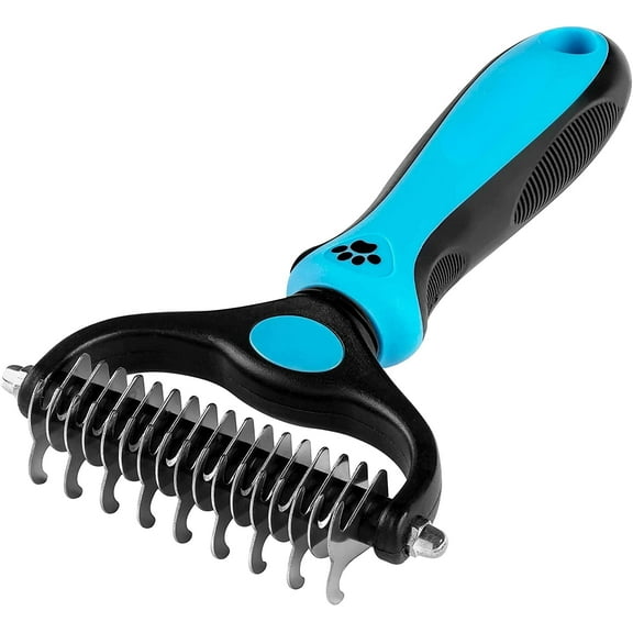 Adakot Double-Sided Pet Grooming Brush for Dogs & Cats, Blue
