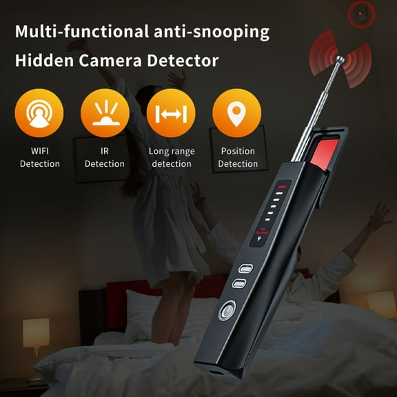 Adakot Hidden Camera Detectors, Listening Device Detector, GPS Tracker Detector, Anti Spy Detector, Bug Camera, Privacy Protector, Portable Wireless Bug Detector, Black