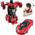 thumbnail image 1 of Toy Cars for Toddlers, Deformation Robot Cars Toys for Kids Boys, Birthday Christmas Gifts for 1-8 Years Old Boys, Red, 1 of 7
