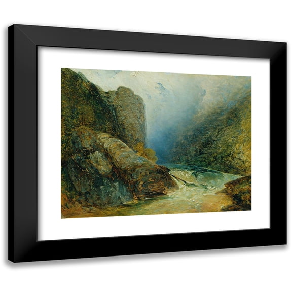 Adalbert Stifter 14x12 Black Modern Framed Museum Art Print Titled - The Devil Wall Near Hohenfurt (Kienberg) (1845)