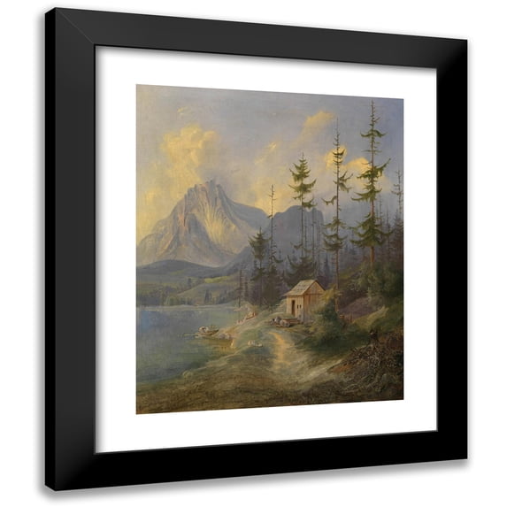 Adalbert Stifter 20x24 Black Modern Framed Museum Art Print Titled - The Sarstein Near Alt-Aussee (1835)