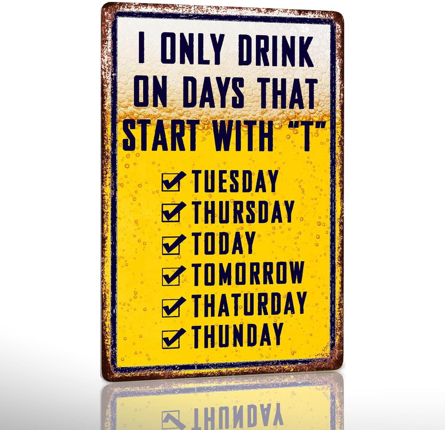 Targa di latta Decor Prone To Wander Tin Sign Man Cave Funny Signs Mens Room Decor (colore: colore, dimensioni: 20 x 30 cm