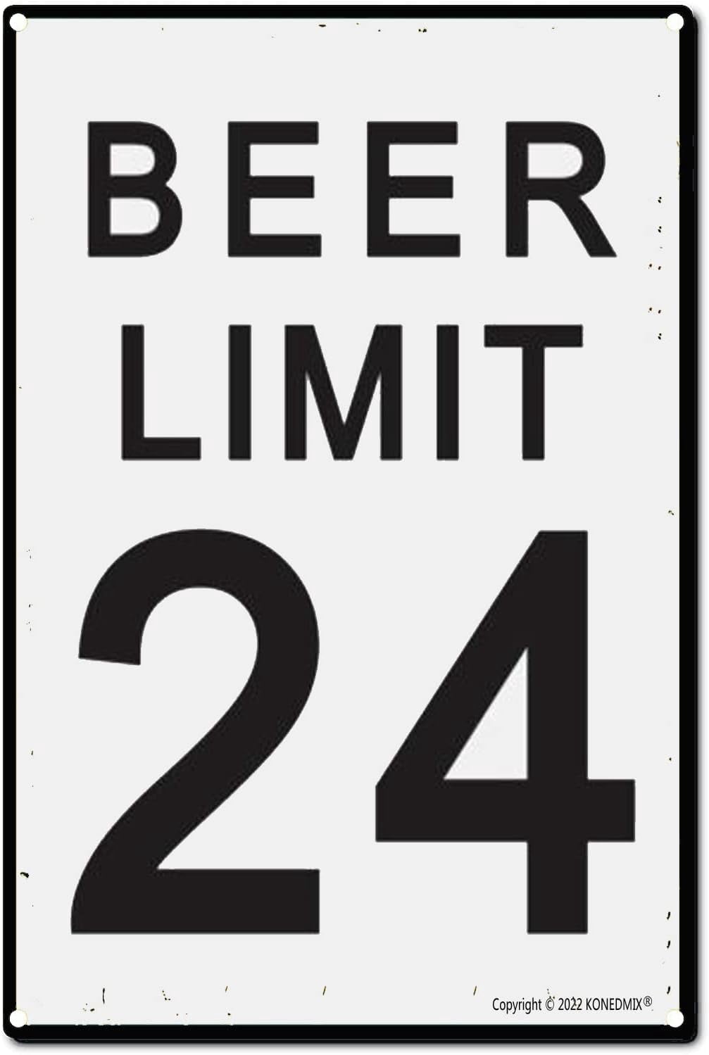 Adale Funny Metal Tin Sign Beer Limit 24 Sign Garage Bar Decor Traffic ...
