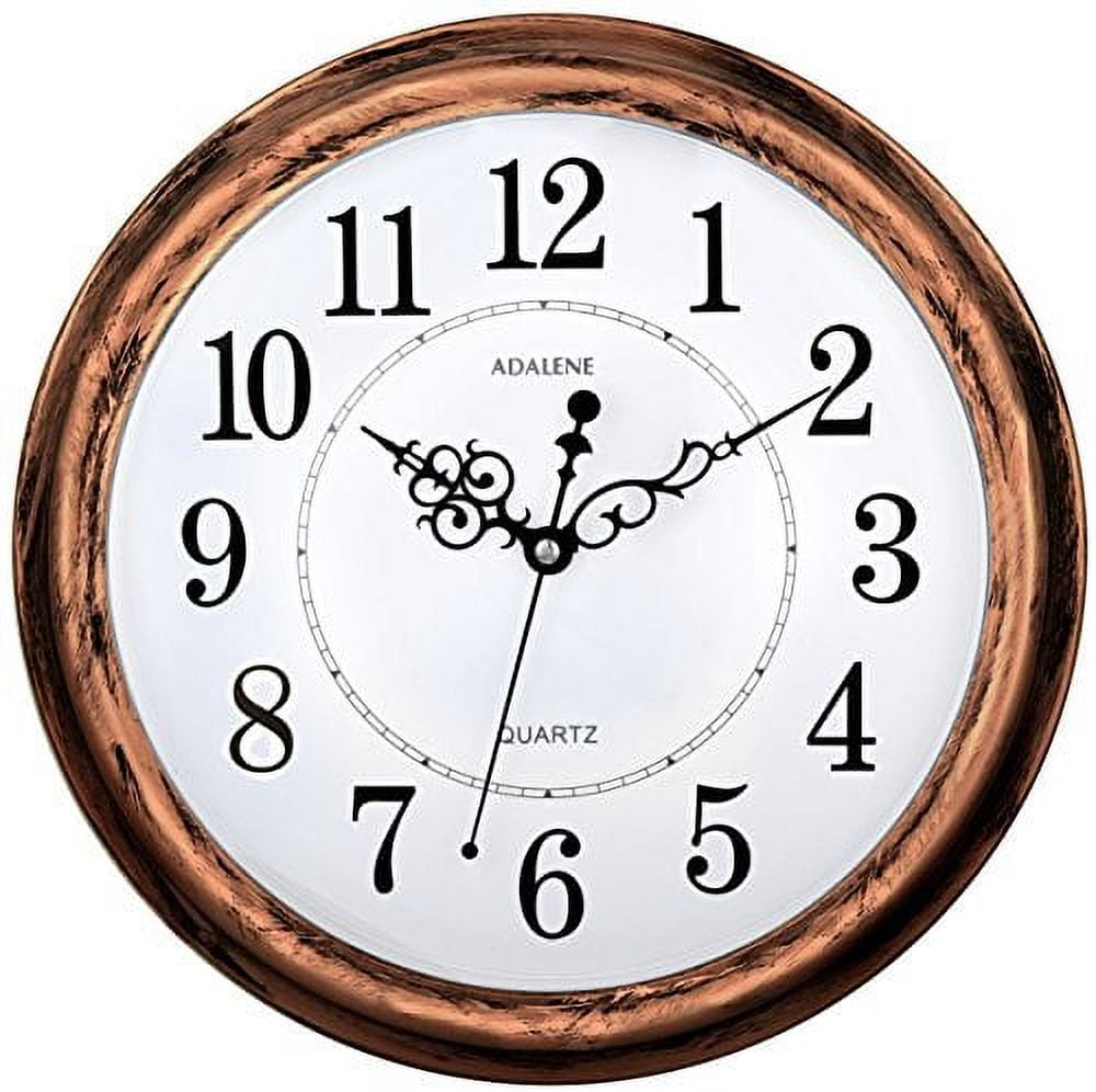 Adalene 13 Inch Large Non Ticking Silent Wall Clock Decorative, Battery