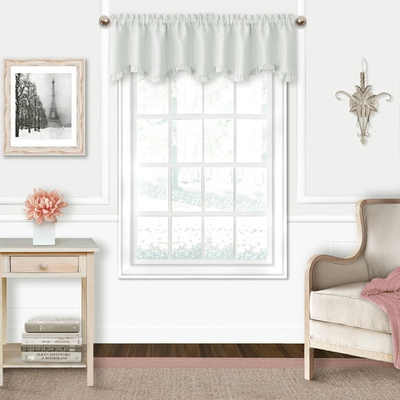 Elrene Home Fashions Adaline Nursery and Kids Room Darkening Window Valance, Pearl Gray, 52" x 15"
