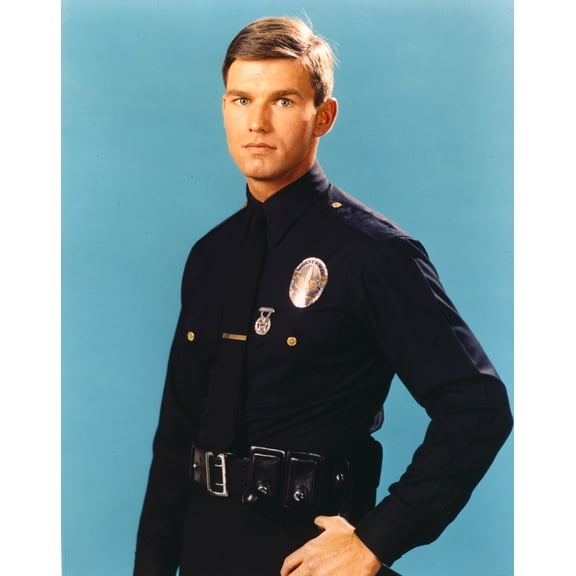 Adam-12 Man in Police Uniform Making Serious Face in Blue Background Photo Print (8 x 10)