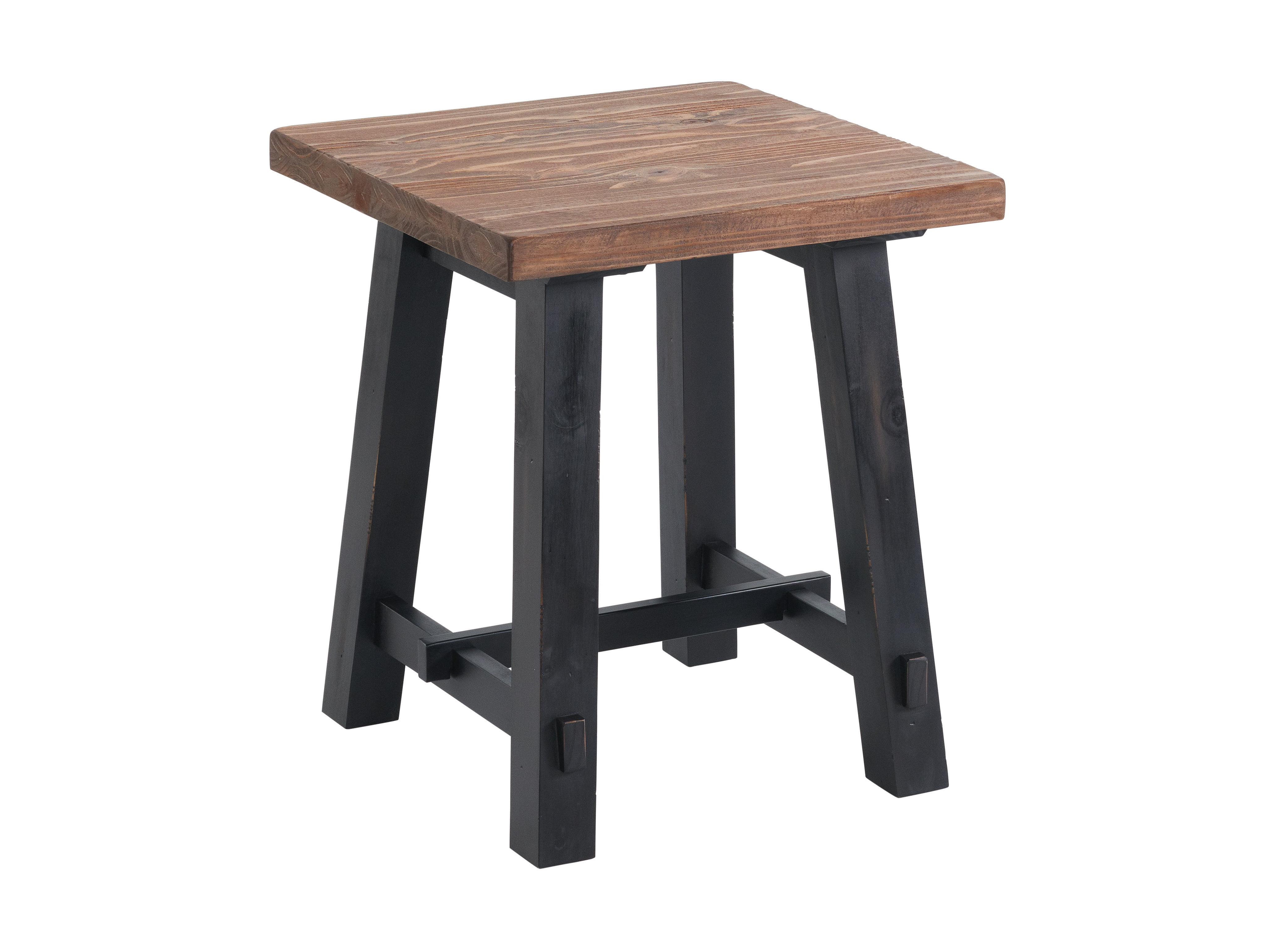 Adam 27" Natural and Black Solid Wood Side Table