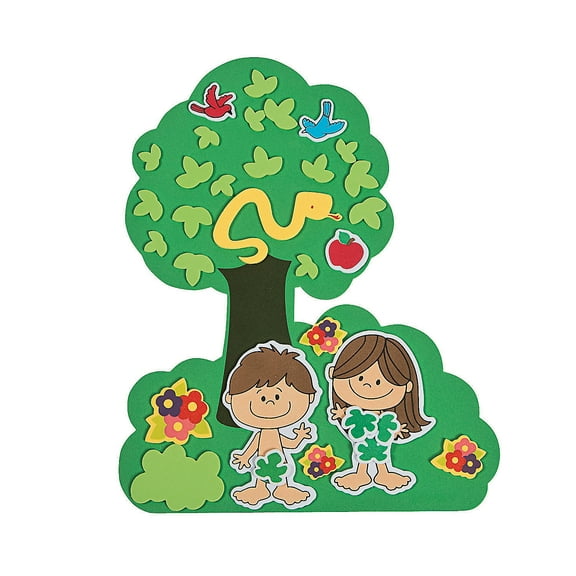 Adam And Eve Foam Shape Set - Craft Supplies - 12 Pieces