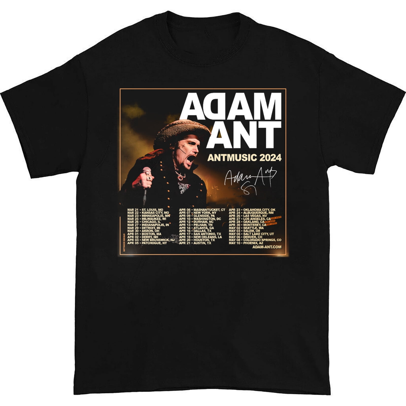 Adam Ant Autumn 2024 UK ANTMUSIC Tour Unisex TShirt All Size S To 4XL