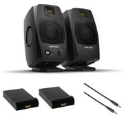 Adam Audio D3VBlack Active Desktop Monitoring System Bundle with 2x Auray IP-S Isolation Pad for Studio Monitor and Comprehensive Stereo Mini Male to Stereo Mini Male Cable -6