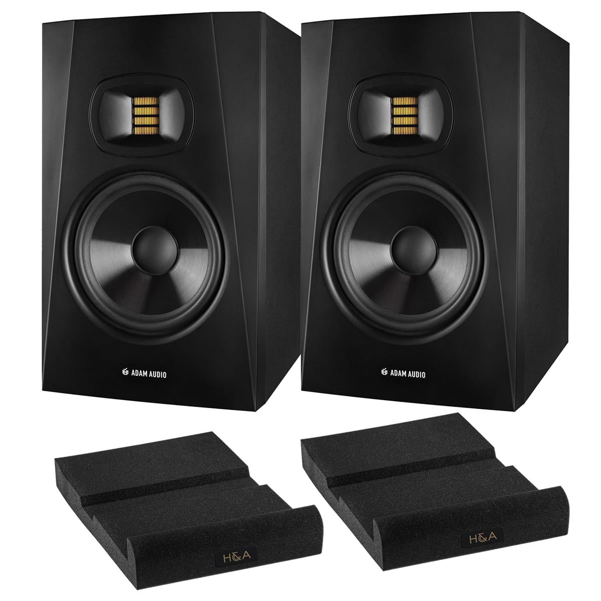 Adam Audio Professional T-Series T7V 7" 70W 2-Way Active Nearfield Monitor, Single with H&A ISOLATION PAD FOR STUDIO MONITOR