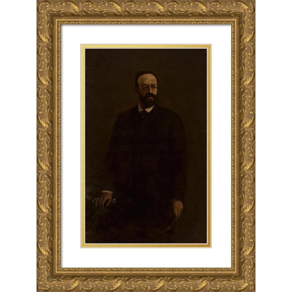 Adam Badowski 16x24 Gold Ornate Framed and Double Matted Museum Art Print Titled - Portrait of Władysław Kronenberg (1848-1892) (1893)