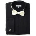 thumbnail image 1 of Adam Baker 1922 Men's Regular Fit Wingtip Collar French Cuff Tuxedo Shirt - Black - 17 4-5, 1 of 1
