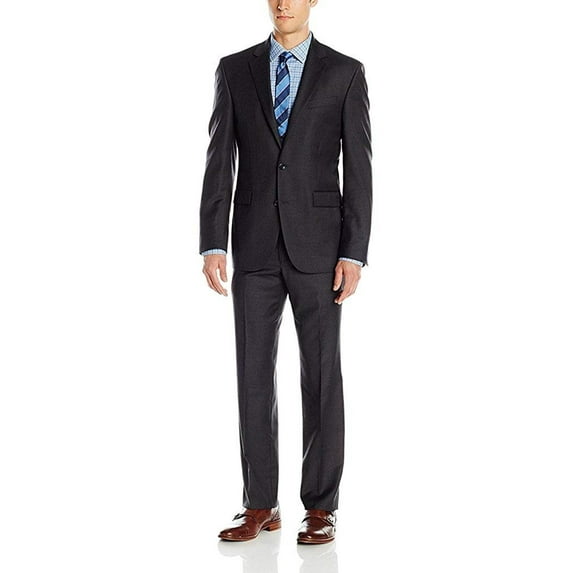 Adam Baker Creative Men's CT101 2 Piece Slim Fit Suit - Charcoal - 46L