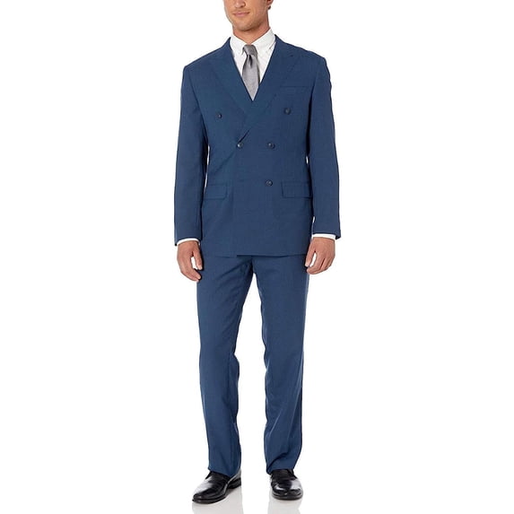 Adam Baker Designed, Men's 2-Piece Double Breasted Suit - Blue - 46L