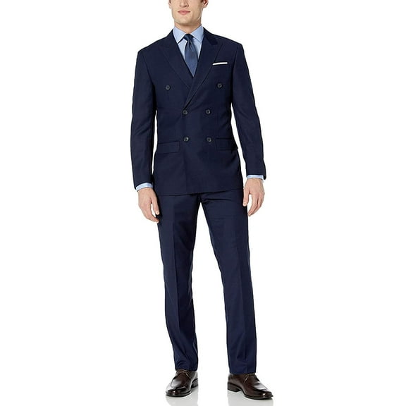 Adam Baker Designed, Men's 2-Piece Double Breasted Suit - Navy - 52L