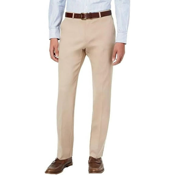 Adam Baker Designed, Men's 61328 Slim-Fit Flat-Front Dress Pants, Tan, 32x30